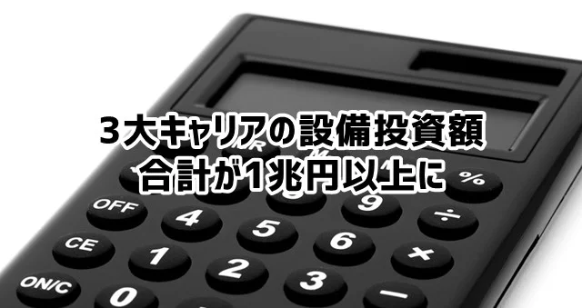 3大キャリアの設備投資額が3社で1兆円以上に
