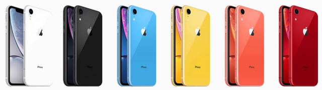iPhoneXR本体カラー6色