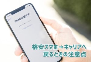 格安スマホ→キャリアに戻ルト期のポイント