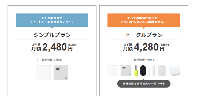 MANOMAの料金プラン